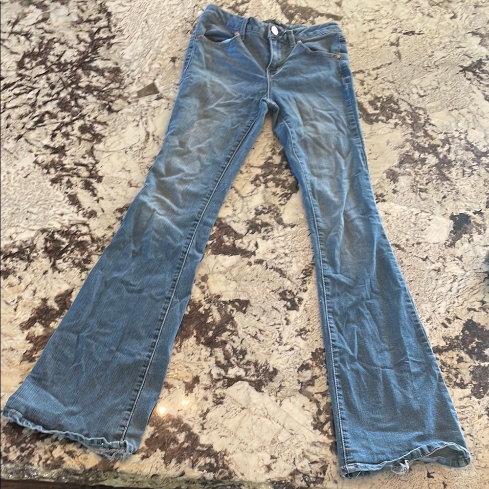 1822 Denim Blue Flare Wide Leg Jeans